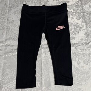 Nike Kids Black Leggings with Pink Logo 3T